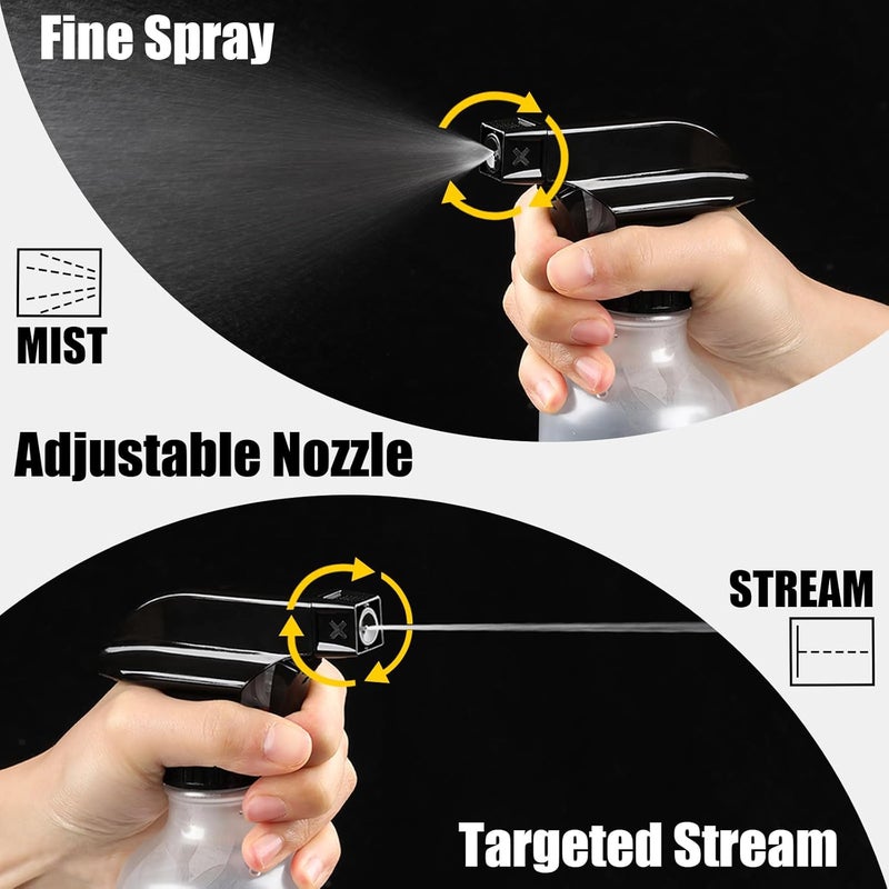 GearTrust Small Water Spray Bottle for Hair, Frosted Clear Plastic Small Squirt Bottle with Adjustable Mist/Stream, Refillable Empty Mister Spray Bottles for Hair, Plant, Cleaning, Pet, 10.1 oz /300ML - Image 3